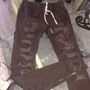 BROWN ZIPPER PANTS